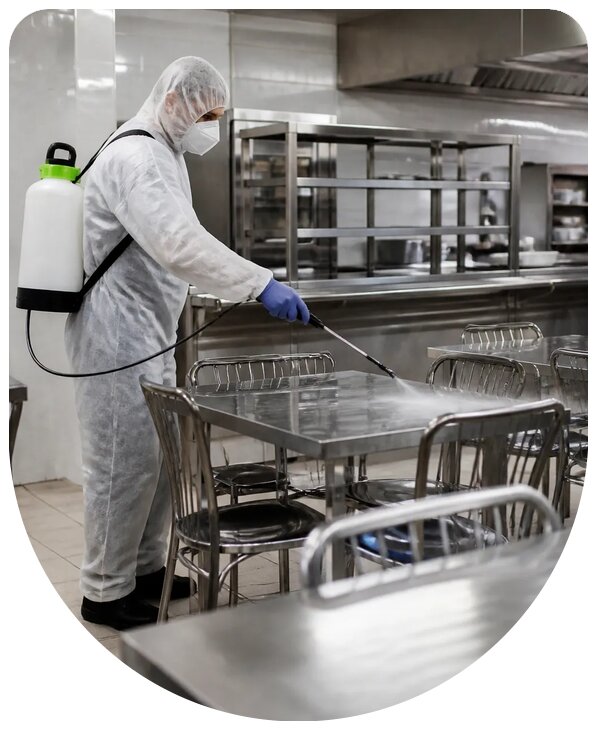 Профессиональная дезинфекция столовой с гарантией в Дмитрах